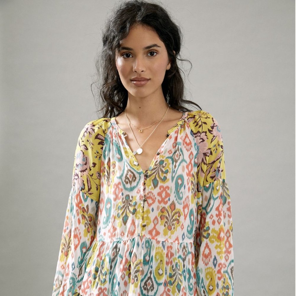 Maureen Babydoll Anthropologie Tunic Blouse, Size S